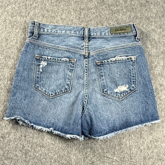 Baldwin Denim Maddie Solstice Distressed High Rise Shorts Size 28 Made in USA - Picture 5 of 8